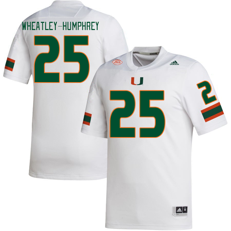 Men #25 Chris Wheatley-Humphrey Miami Hurricanes College Football Jerseys Stitched-White